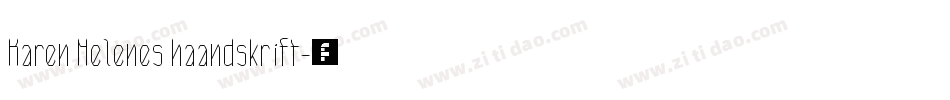 Karen Helenes haandskrift字体转换